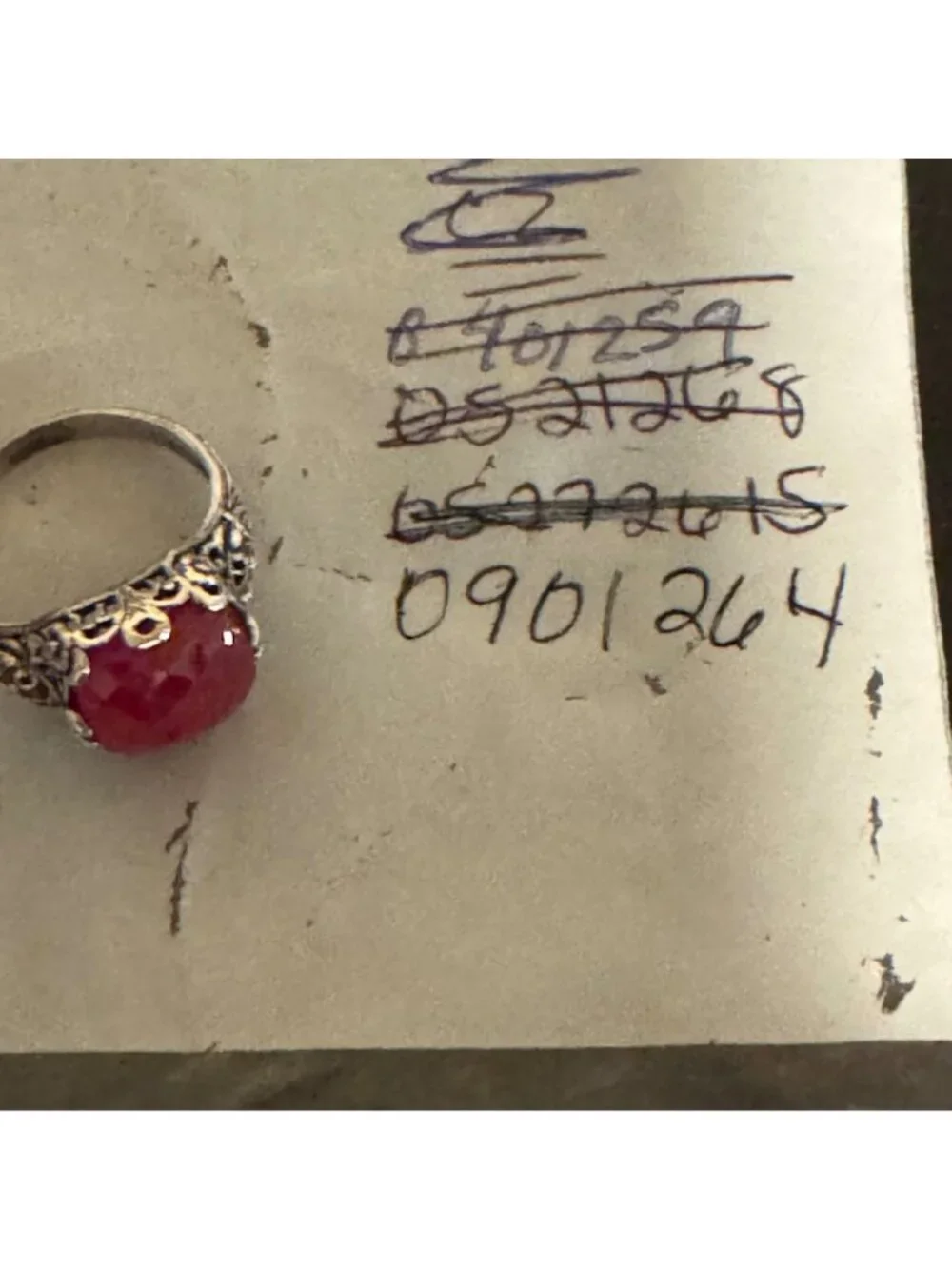 Solid Sterling Silver 925 Indian Ruby Corundum Scroll Design Ring Size 6